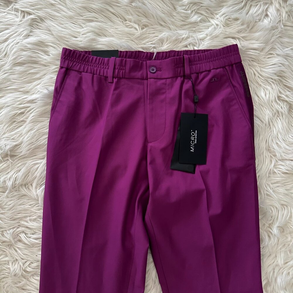 J. Lindeberg Stuart Men's 33x32 Side Stripe Golf Pant GMPA06876 Q266 Purple NEW - Picture 7 of 12